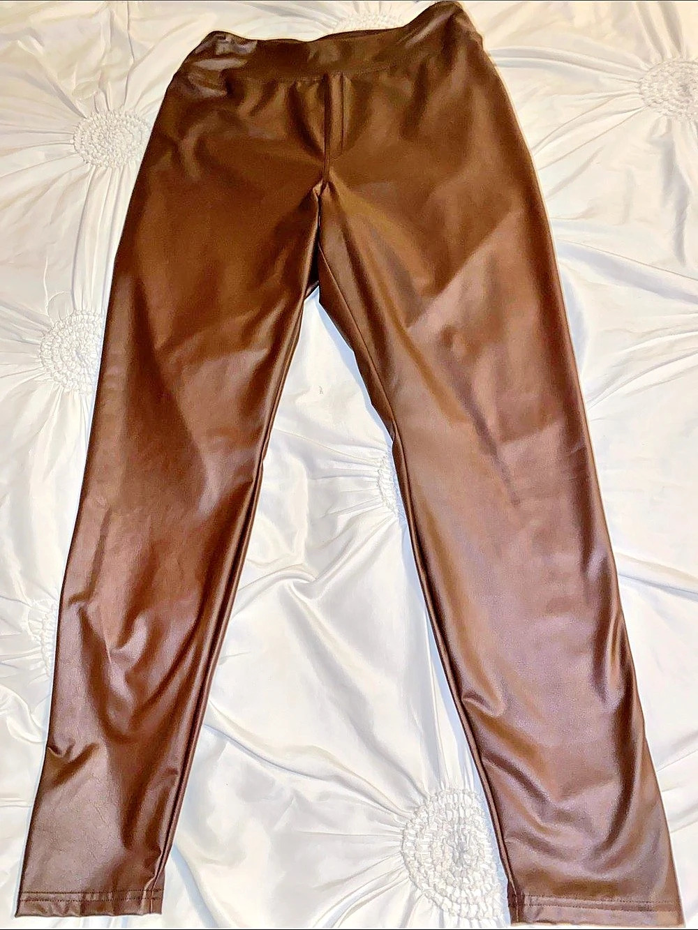 Brown Faux Leather pants  Like New